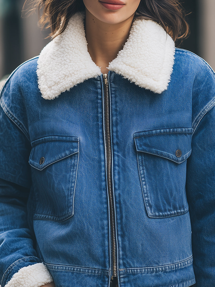 Elena | Sherpa-Lined Denim Jacket - Alden & Archer