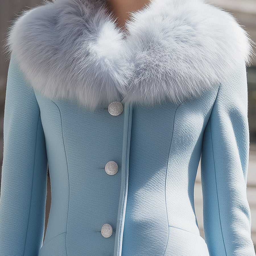 Elena | Jacket with Fluffy Collar - Alden & Archer