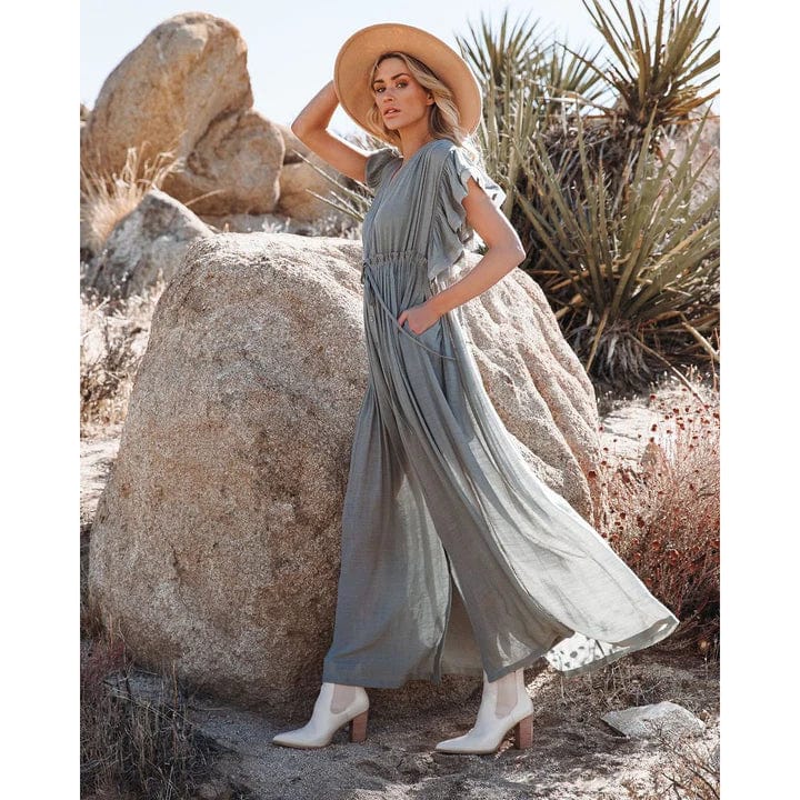 Sara™ Maxi Green/Grey Ibiza Dress