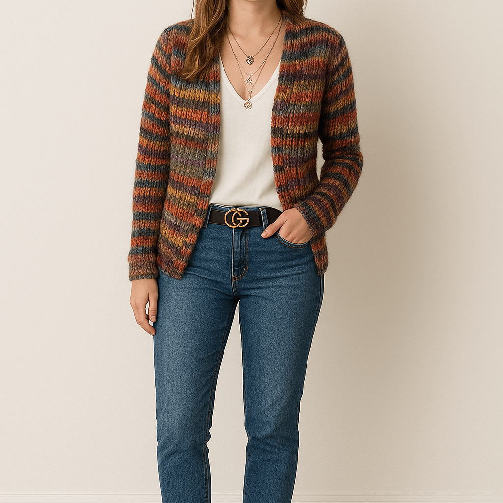 Scarlett | Stylish Women's Multicolor Knit Cardigan
