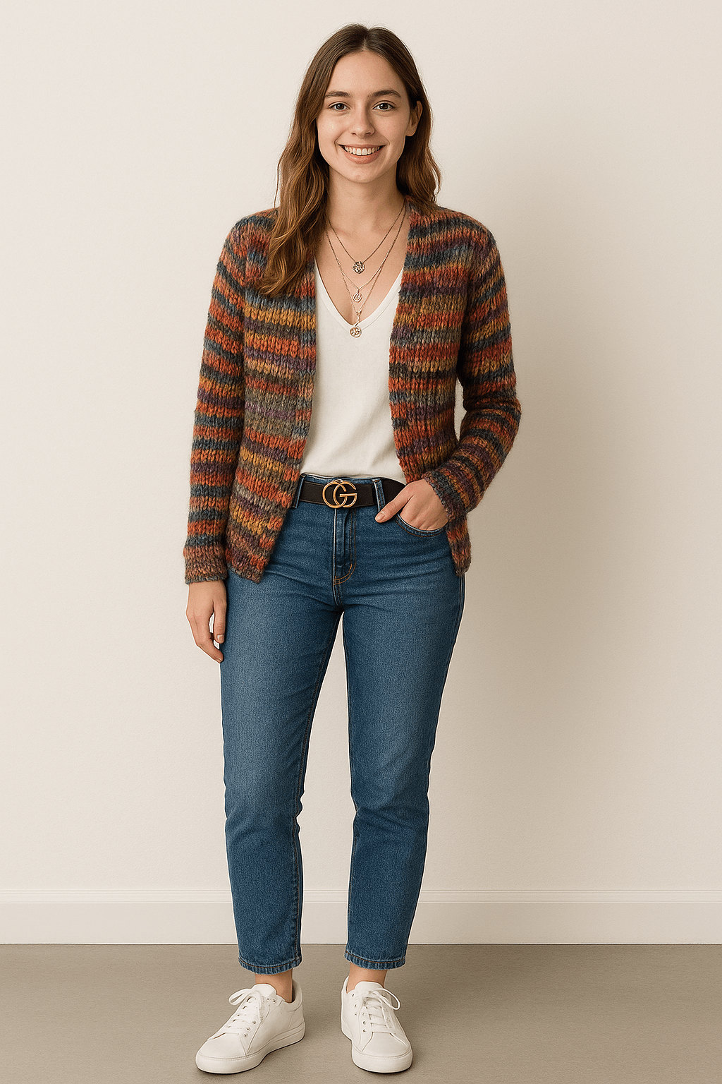 Scarlett | Stylish Women's Multicolor Knit Cardigan