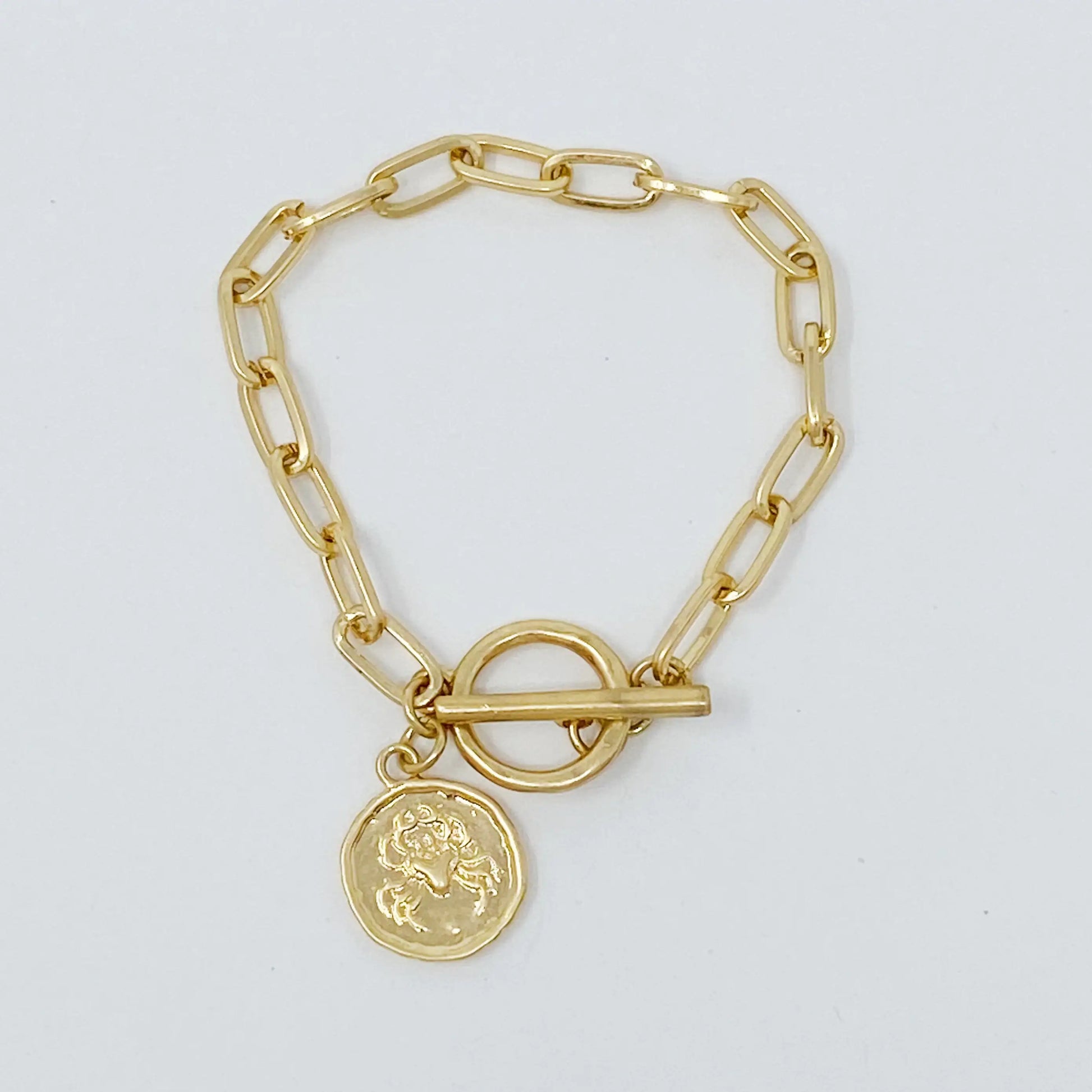 Zodiac Charm Chain Bracelet (Gold Finish)