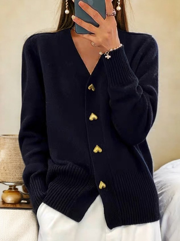 Lydia | Cozy Women's Cardigan with Heart Buttons