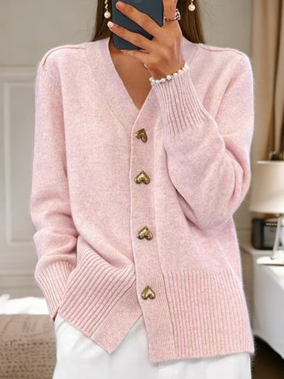 Lydia | Cozy Women's Cardigan with Heart Buttons