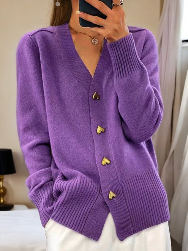 Lydia | Cozy Women's Cardigan with Heart Buttons
