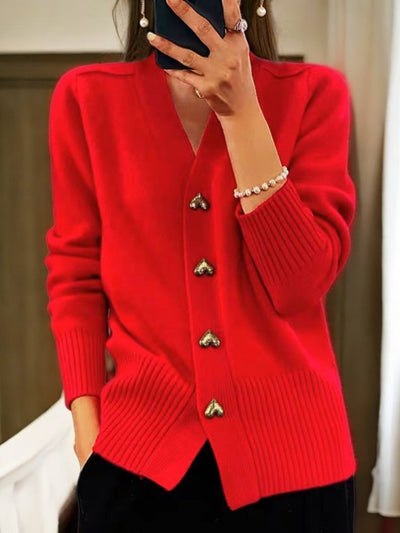 Lydia | Cozy Women's Cardigan with Heart Buttons
