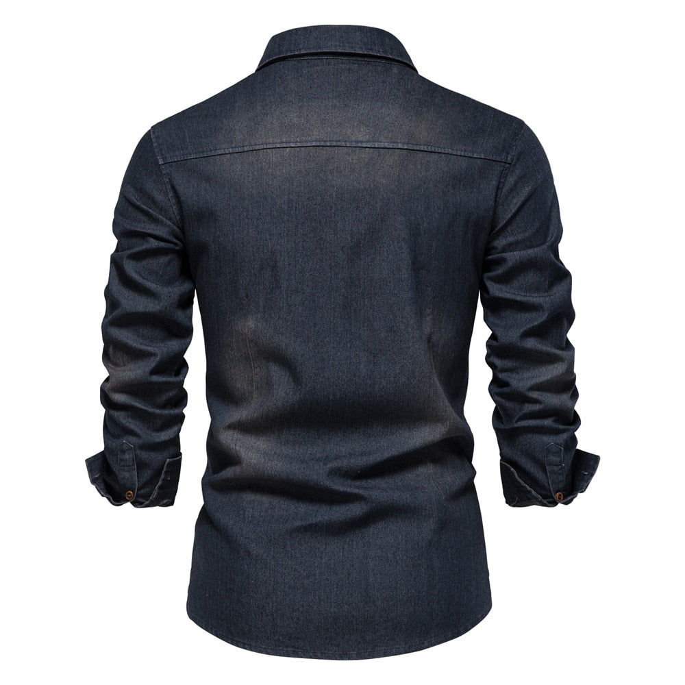 Stretch Cotton Denim Shirt - Logan