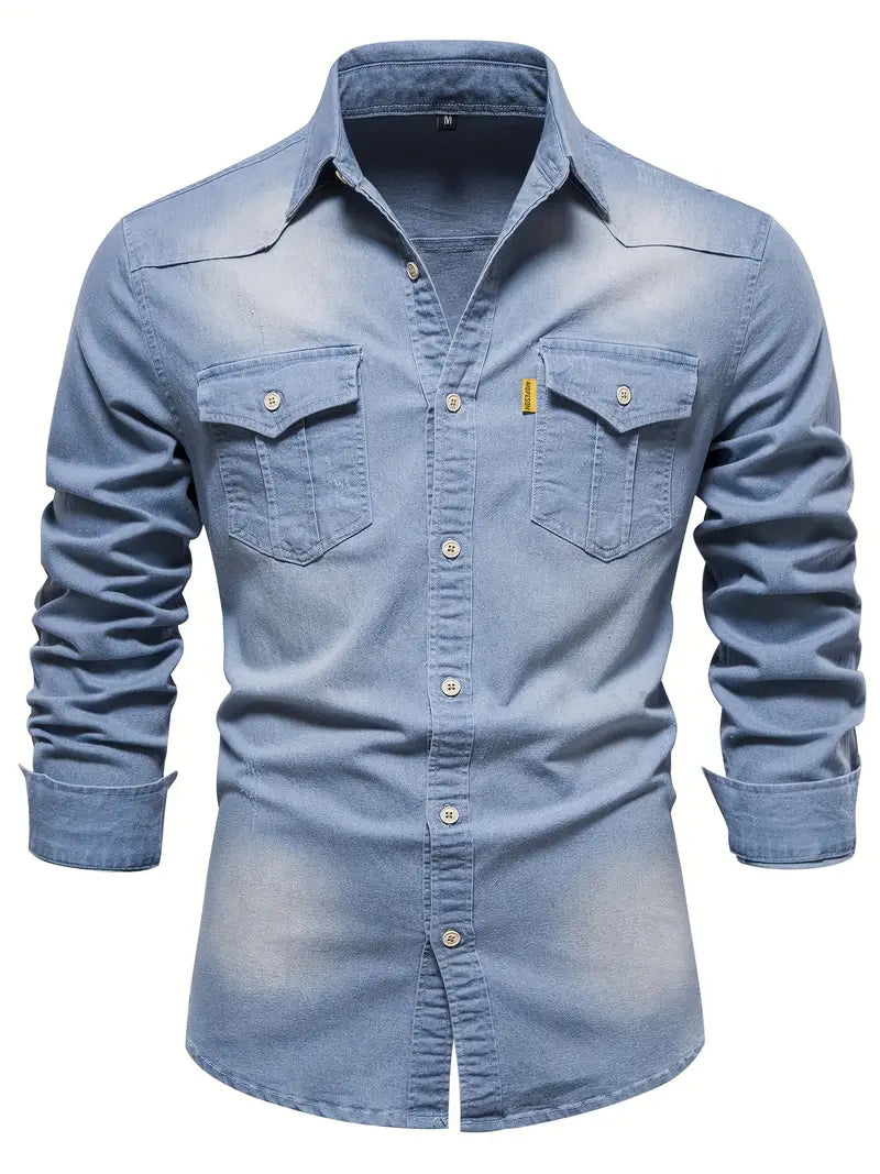 Stretch Cotton Denim Shirt - Logan