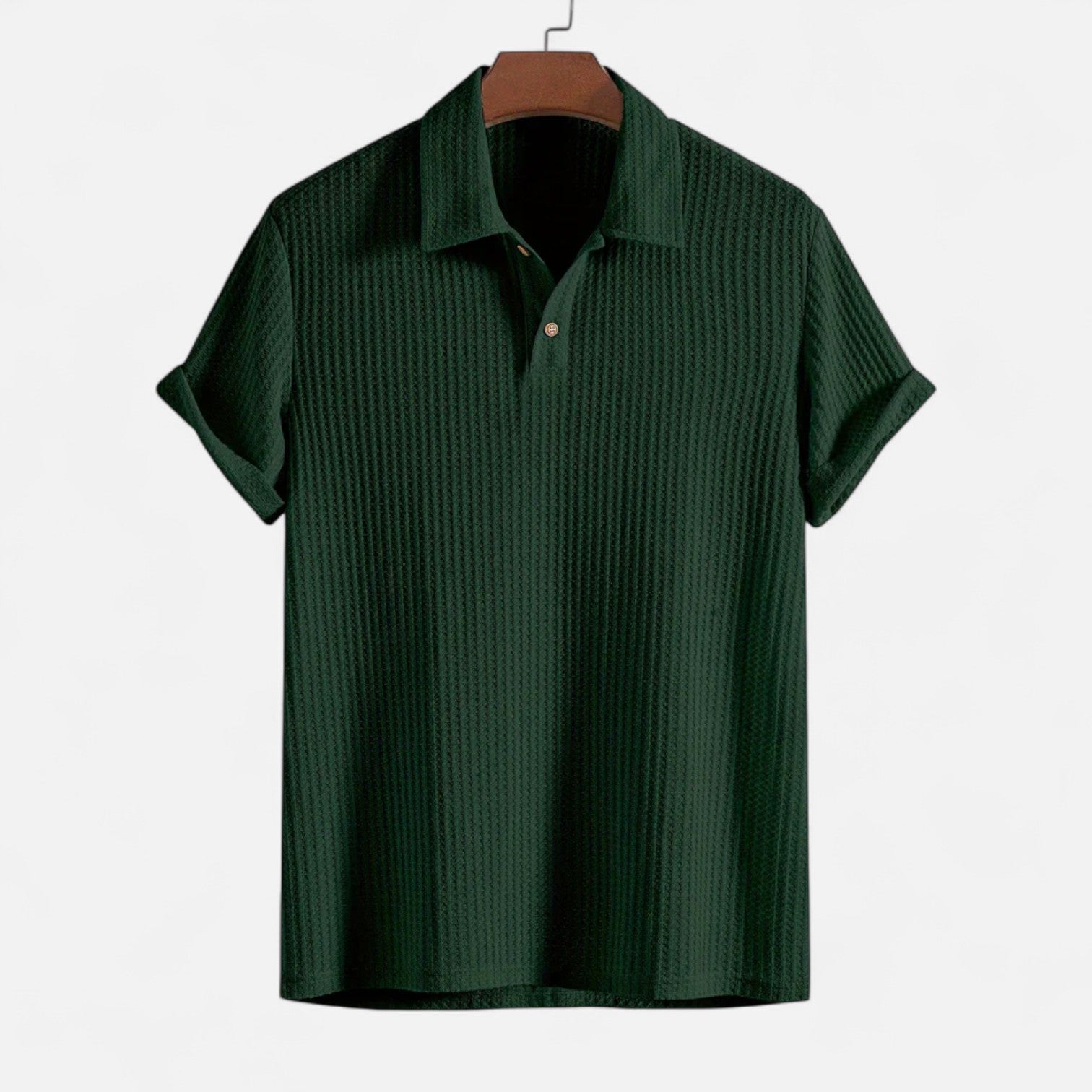 Men’s Waffle Knit Polo Shirt – Elevated Texture, Supreme Flexibility