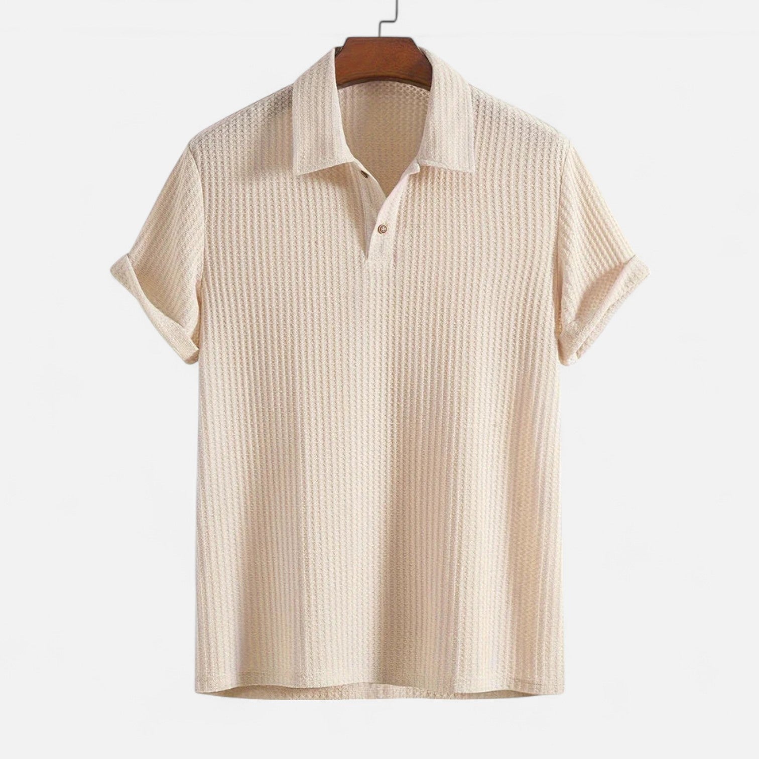 Men’s Waffle Knit Polo Shirt – Elevated Texture, Supreme Flexibility