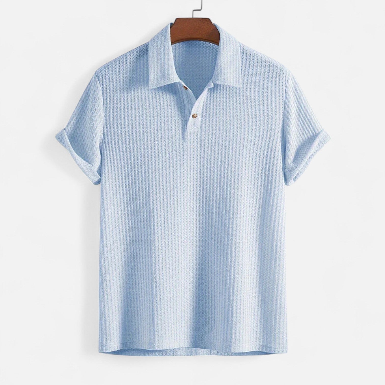 Men’s Waffle Knit Polo Shirt – Elevated Texture, Supreme Flexibility