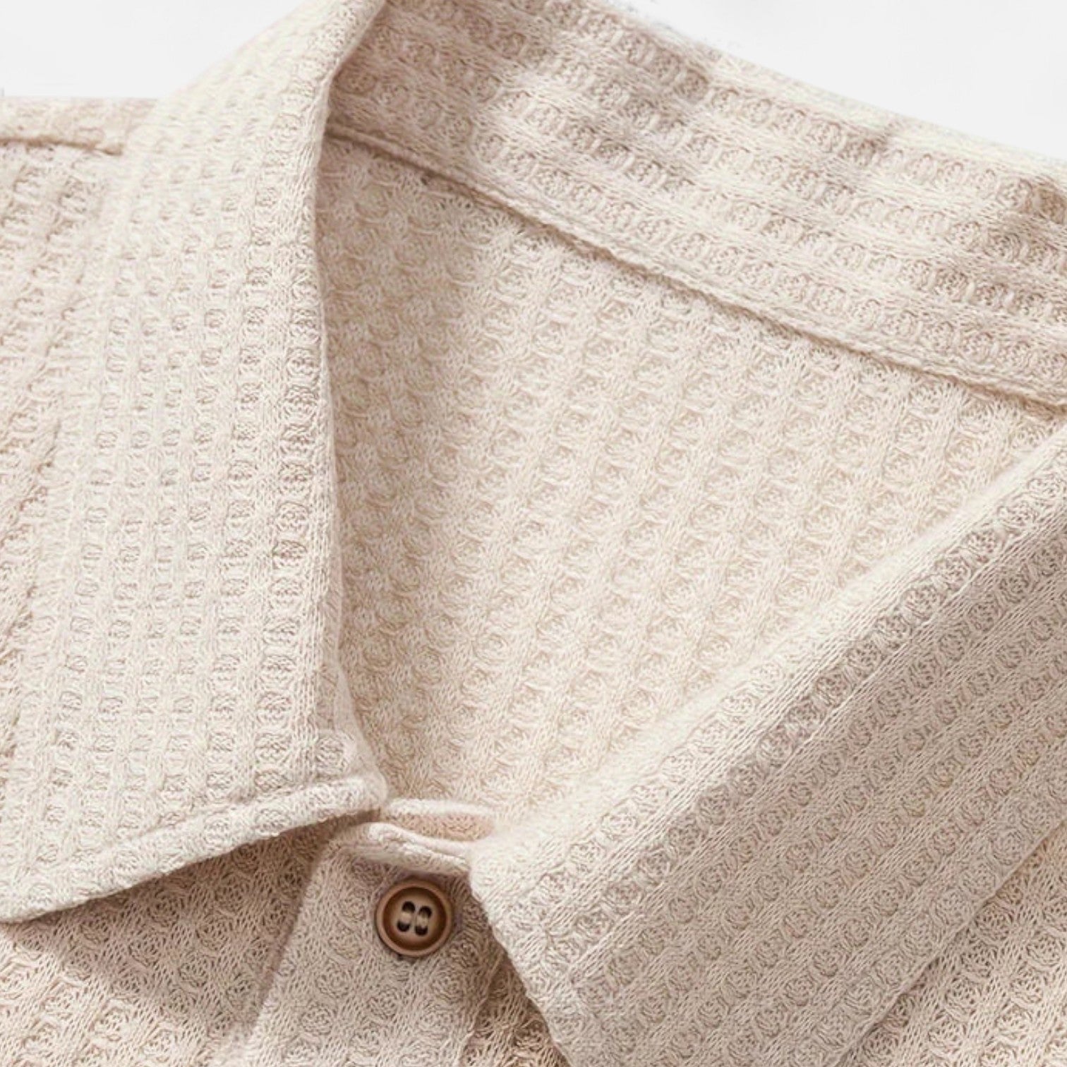 Men’s Waffle Knit Polo Shirt – Elevated Texture, Supreme Flexibility