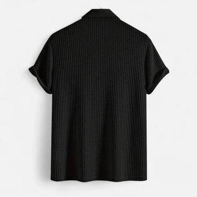 Men’s Waffle Knit Polo Shirt – Elevated Texture, Supreme Flexibility