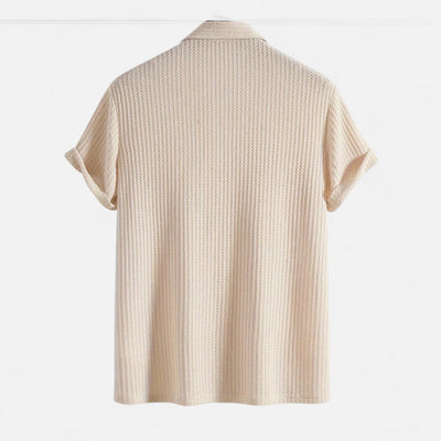 Men’s Waffle Knit Polo Shirt – Elevated Texture, Supreme Flexibility