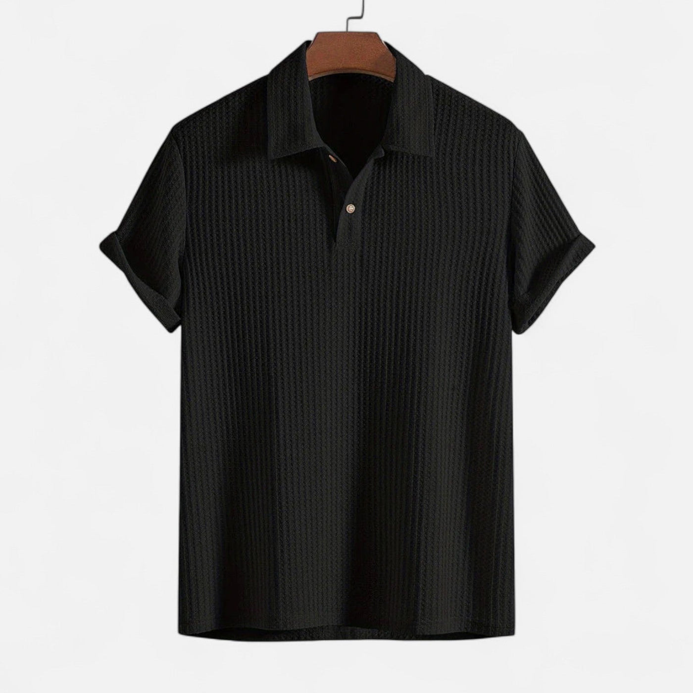 Men’s Waffle Knit Polo Shirt – Elevated Texture, Supreme Flexibility