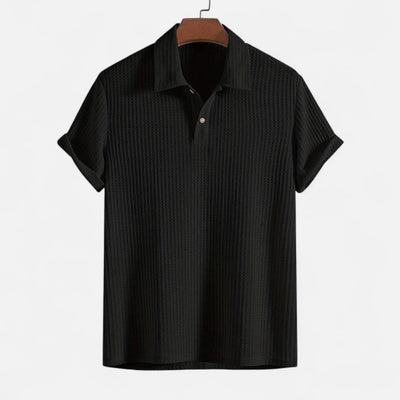 Men’s Waffle Knit Polo Shirt – Elevated Texture, Supreme Flexibility